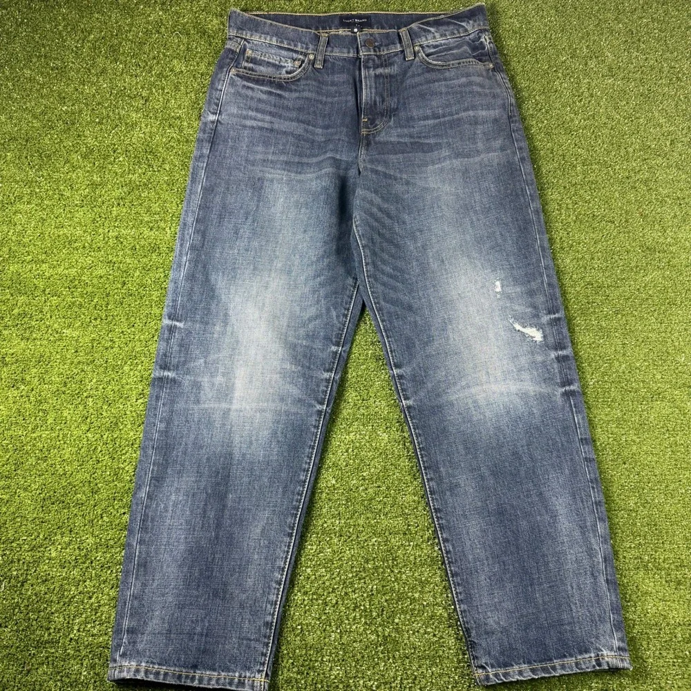 Lucky Brand Mens Straight Leg Blue Denim Jeans Medium Wash Distressed Size 32‎